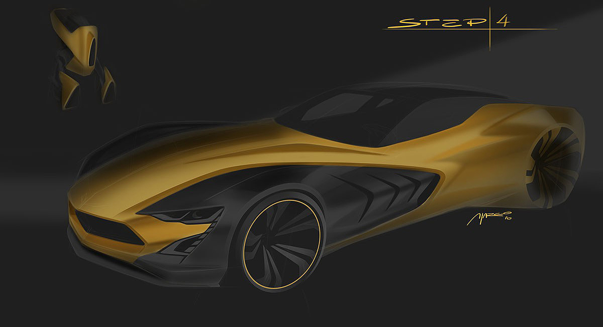 Automotive Designer，photoshop，Hand drawn，Automobile renderings，