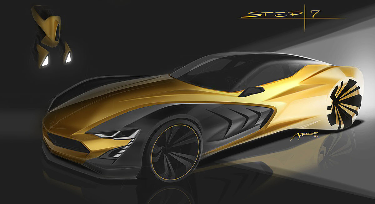 Automotive Designer，photoshop，Hand drawn，Automobile renderings，