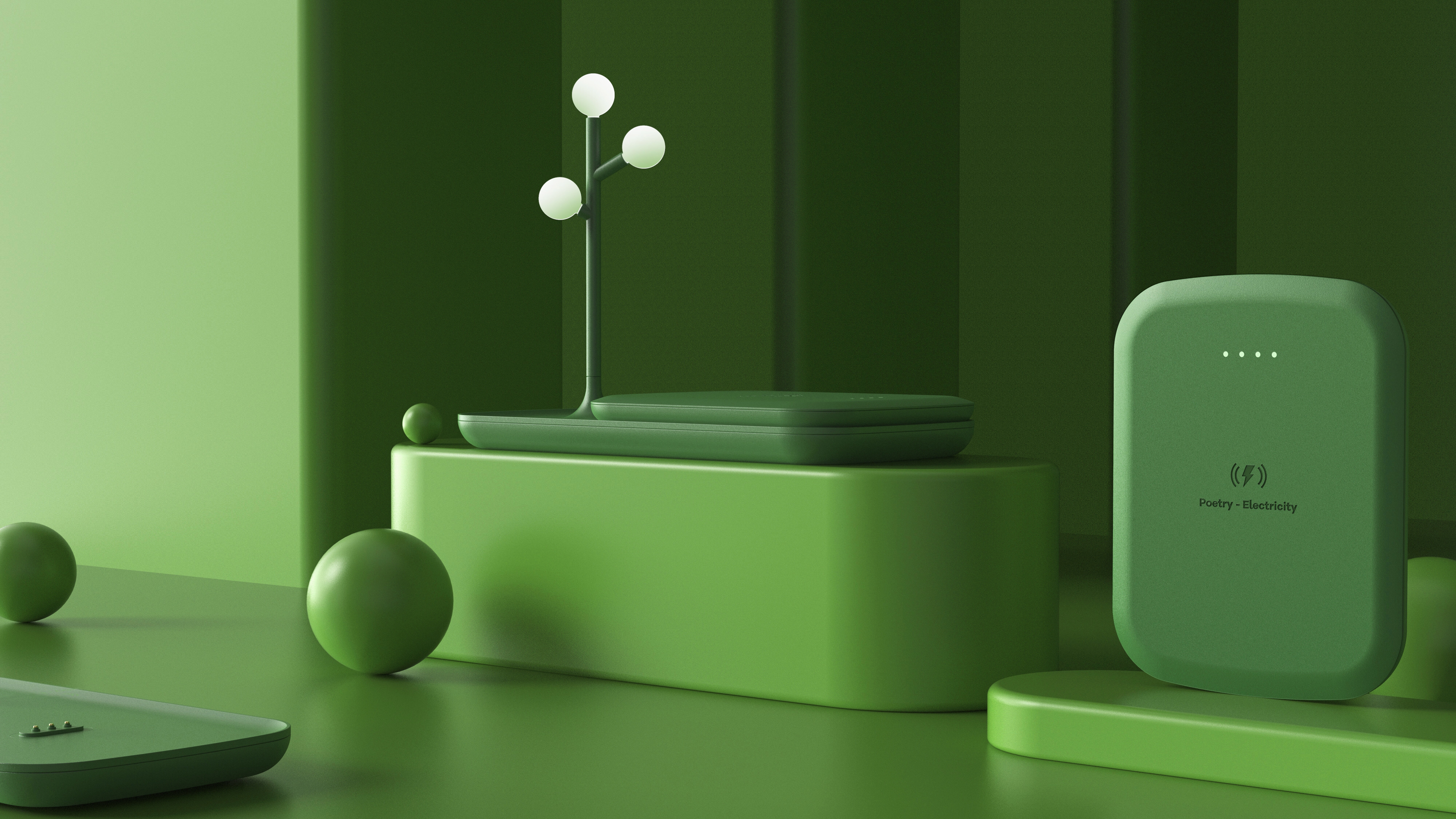 Night light，Atmosphere lamp，portable battery，Wireless charging，Receive，desktop，