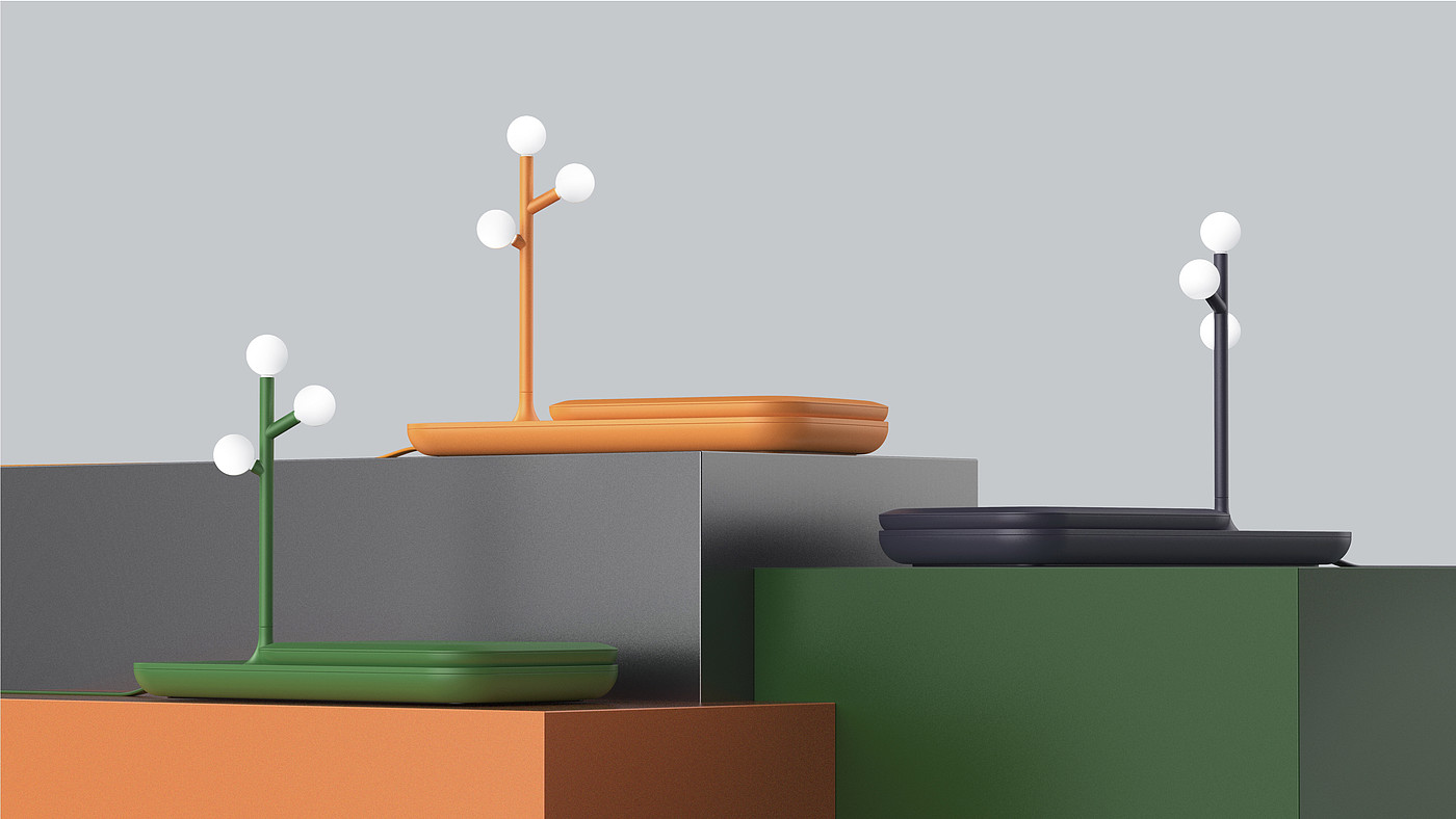 Night light，Atmosphere lamp，portable battery，Wireless charging，Receive，desktop，
