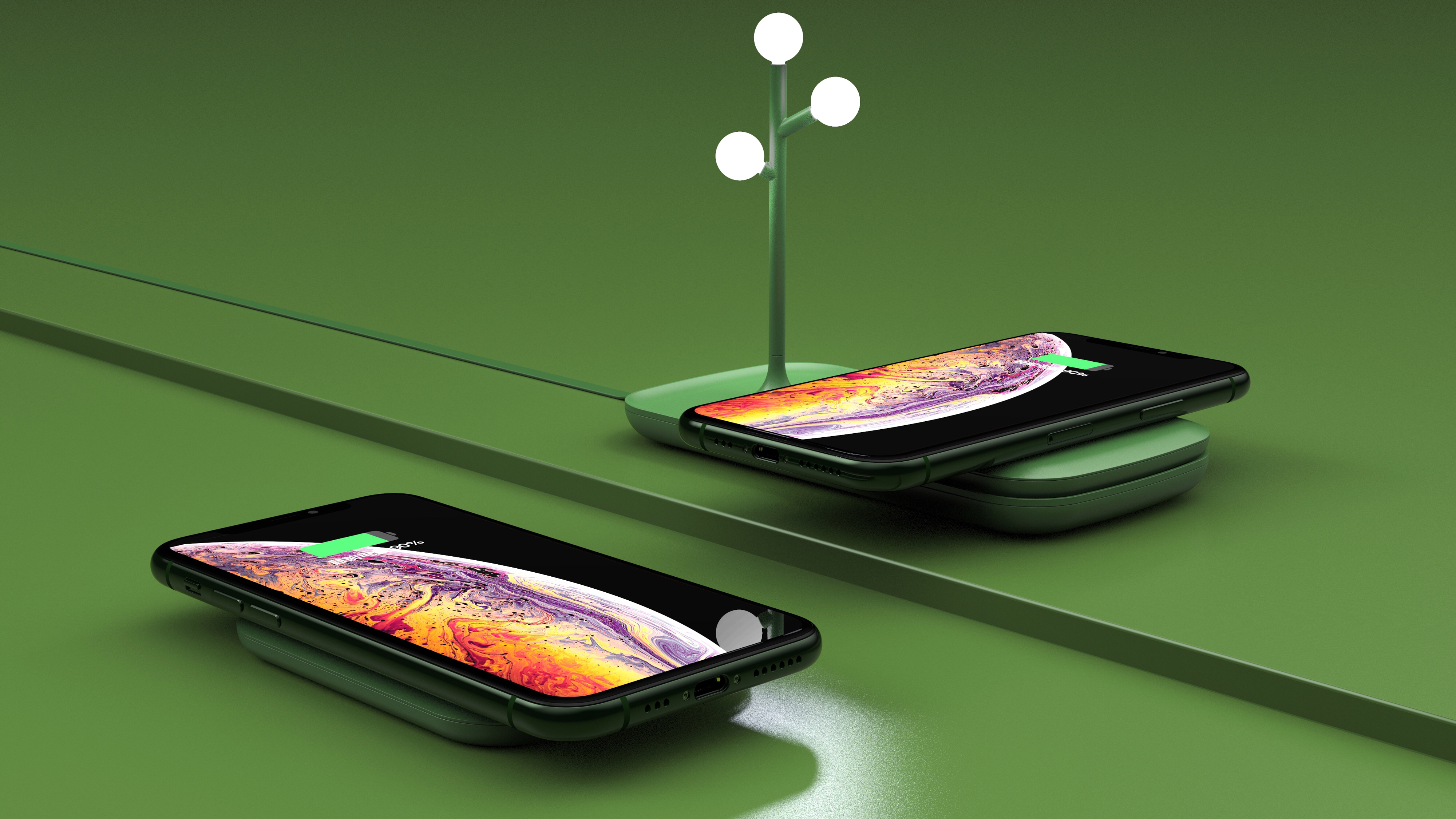 Night light，Atmosphere lamp，portable battery，Wireless charging，Receive，desktop，