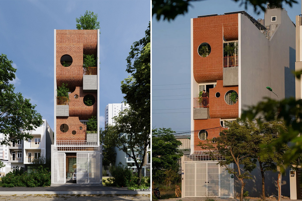 Architectural design，Interior design，Da Nang house，Four storey residence，