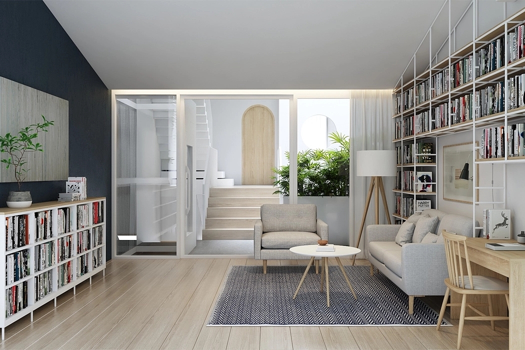 Architectural design，Interior design，Da Nang house，Four storey residence，