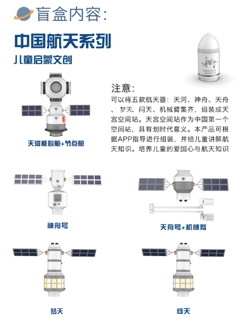 Cultural creation，Blind box，airship，China，space station，Toys，education，