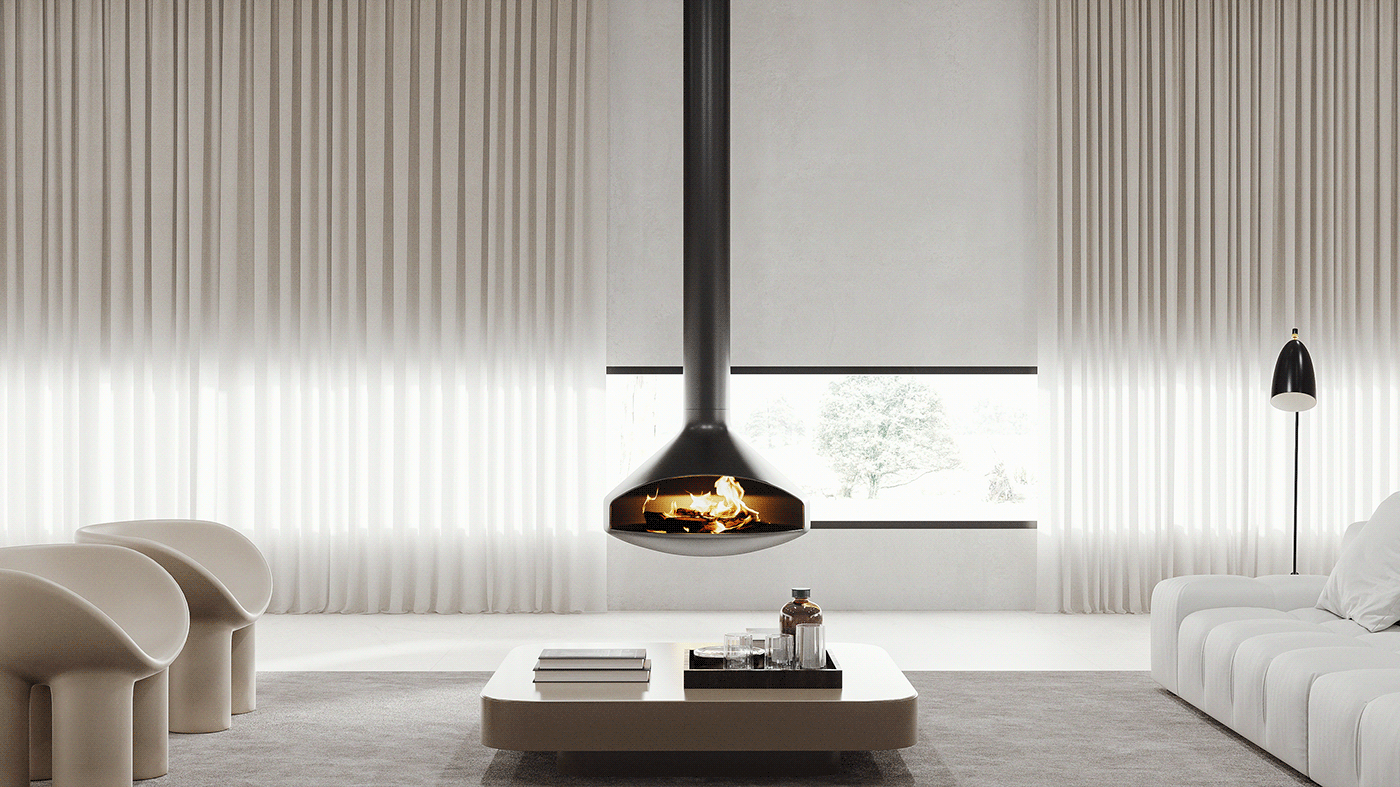 Interior design，cg，Warm color，