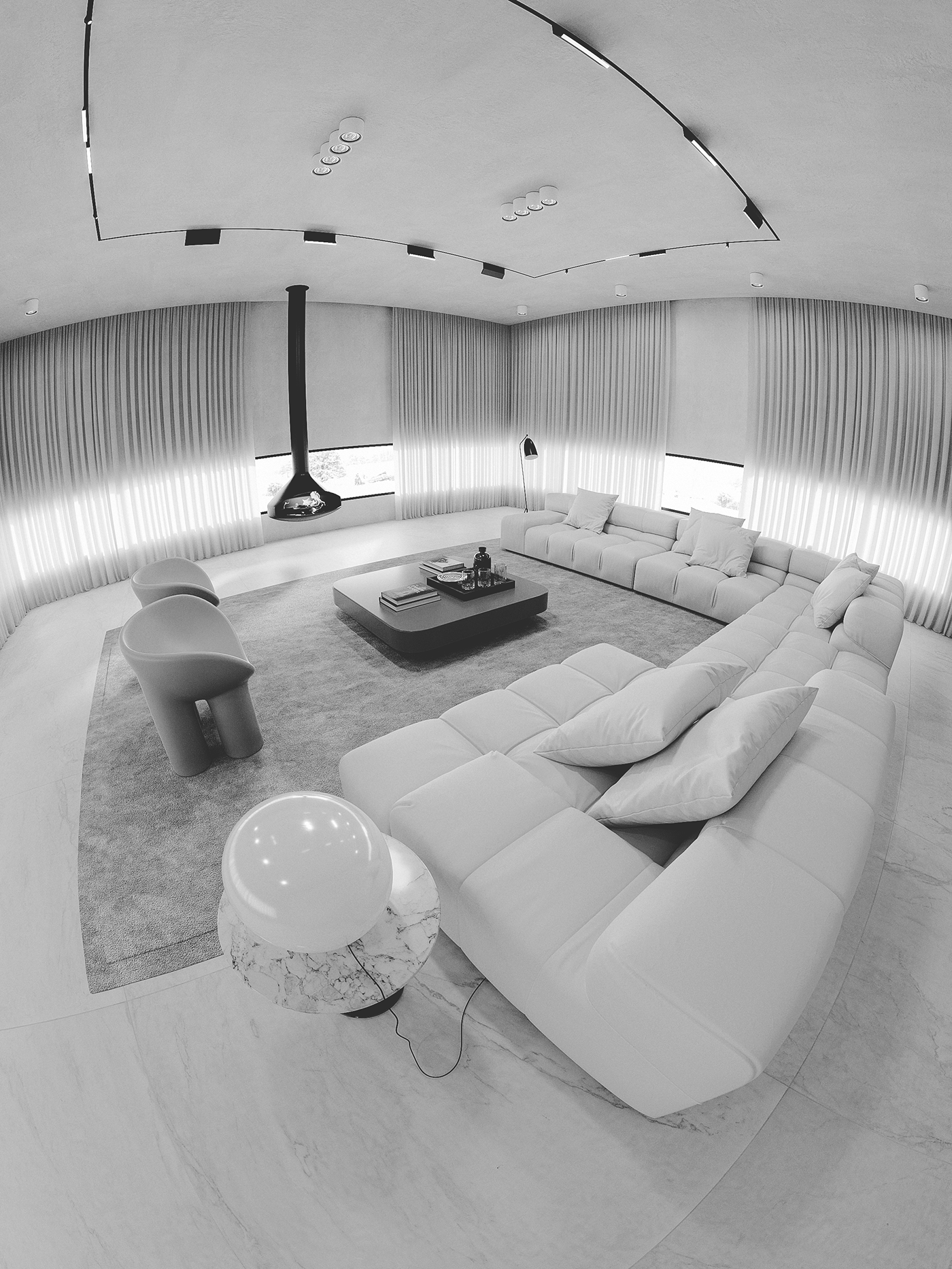 Interior design，cg，Warm color，