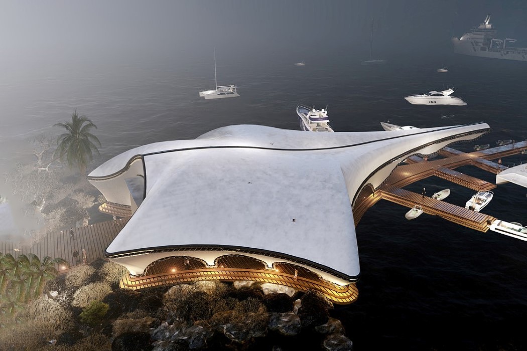 Architectural design，yacht，club，luxury，Manta ray，