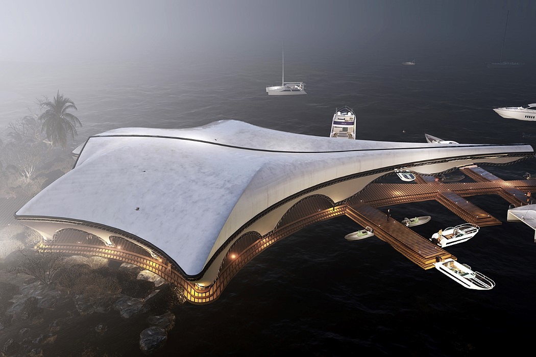 Architectural design，yacht，club，luxury，Manta ray，