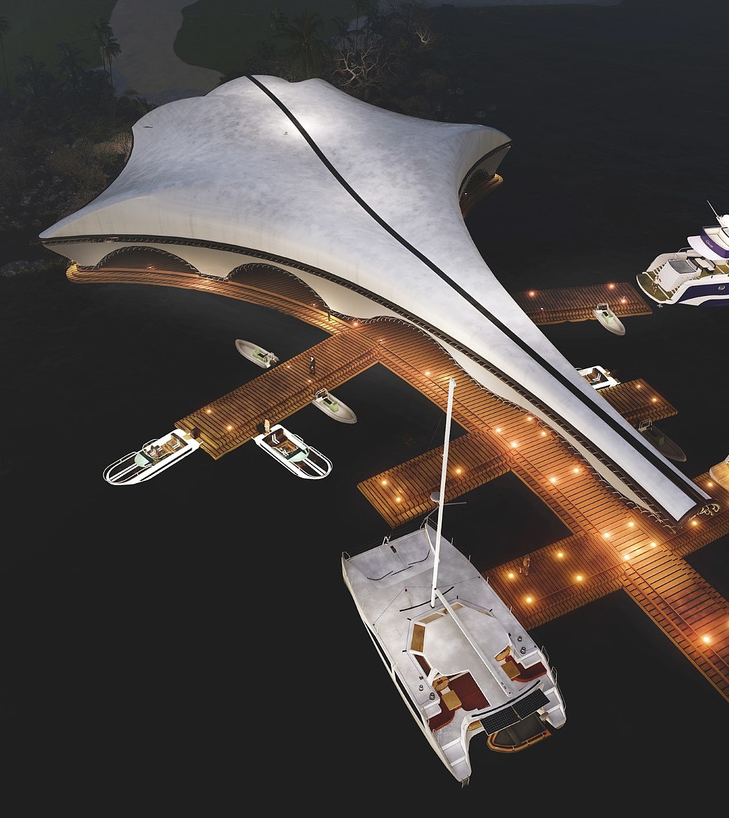 Architectural design，yacht，club，luxury，Manta ray，