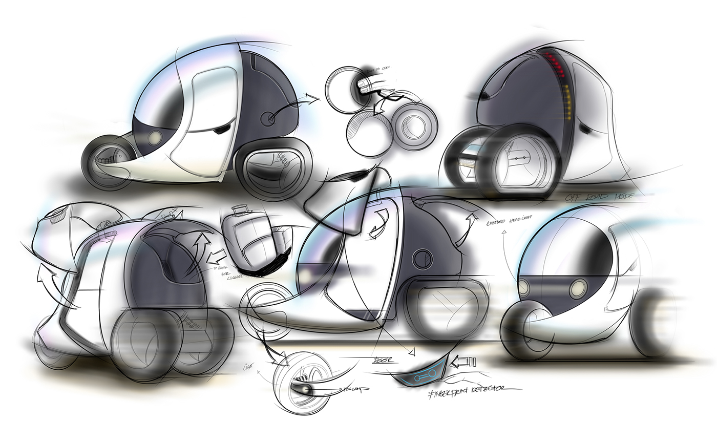 small-scale，vehicle，Concept car，Round，convenient，