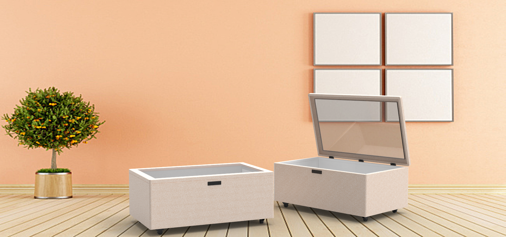 VINTAGE LUGGAGE transparent box，Transparent cabinet，Liquid crystal transparent screen，