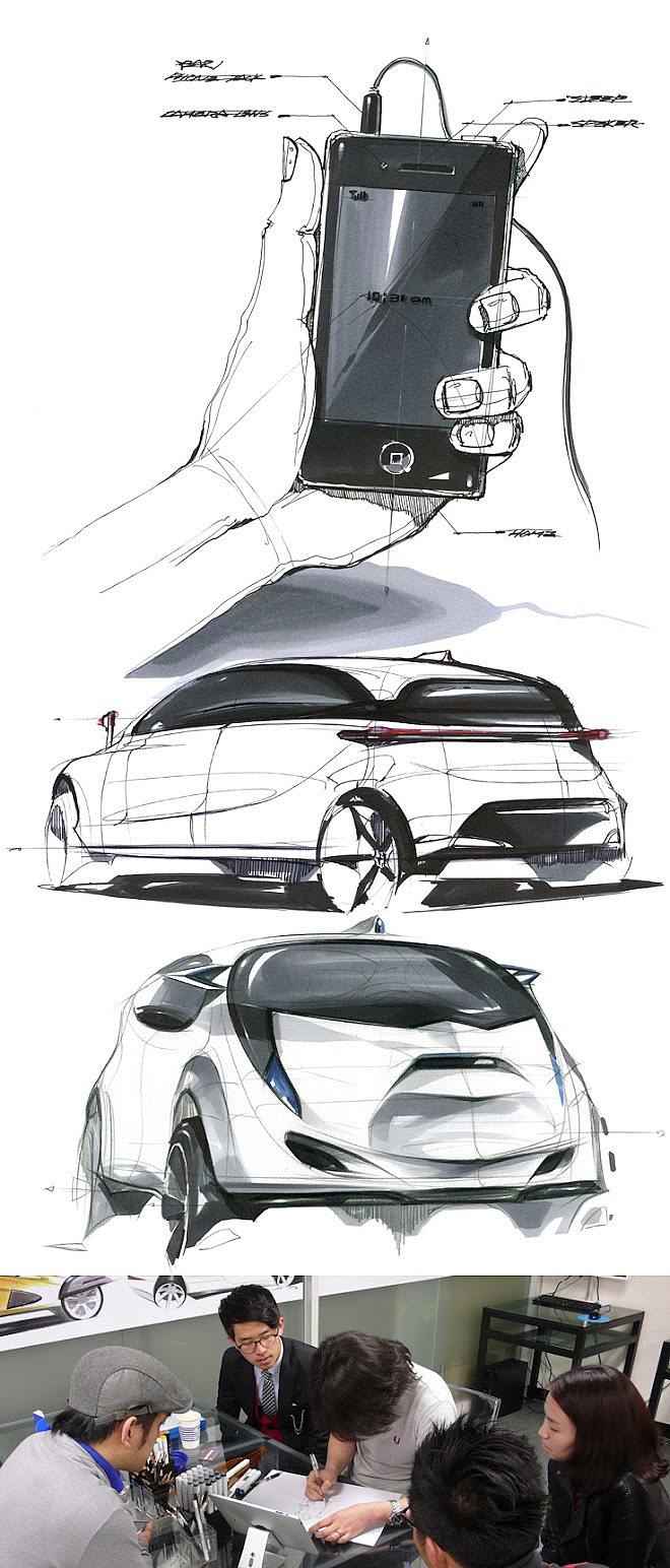 Marker hand drawn，Sangwon Seok，Automotive Designer，the republic of korea，