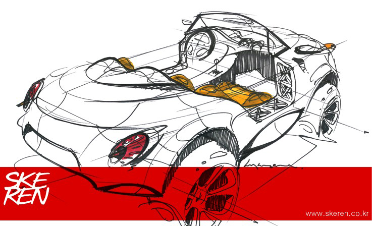 Marker hand drawn，Sangwon Seok，Automotive Designer，the republic of korea，