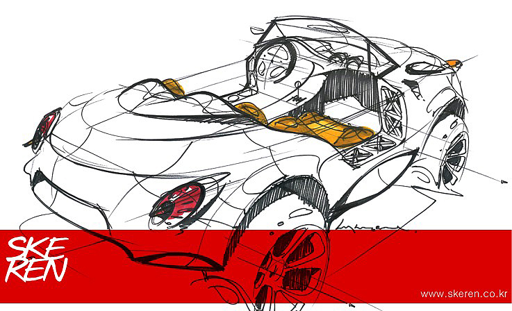 Marker hand drawn，Sangwon Seok，Automotive Designer，the republic of korea，