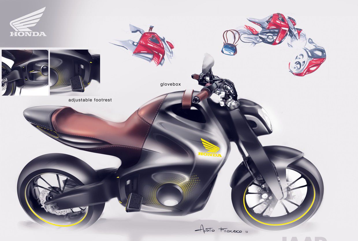 Honda，Hand drawn appreciation，Motorcycle design，Ladies，