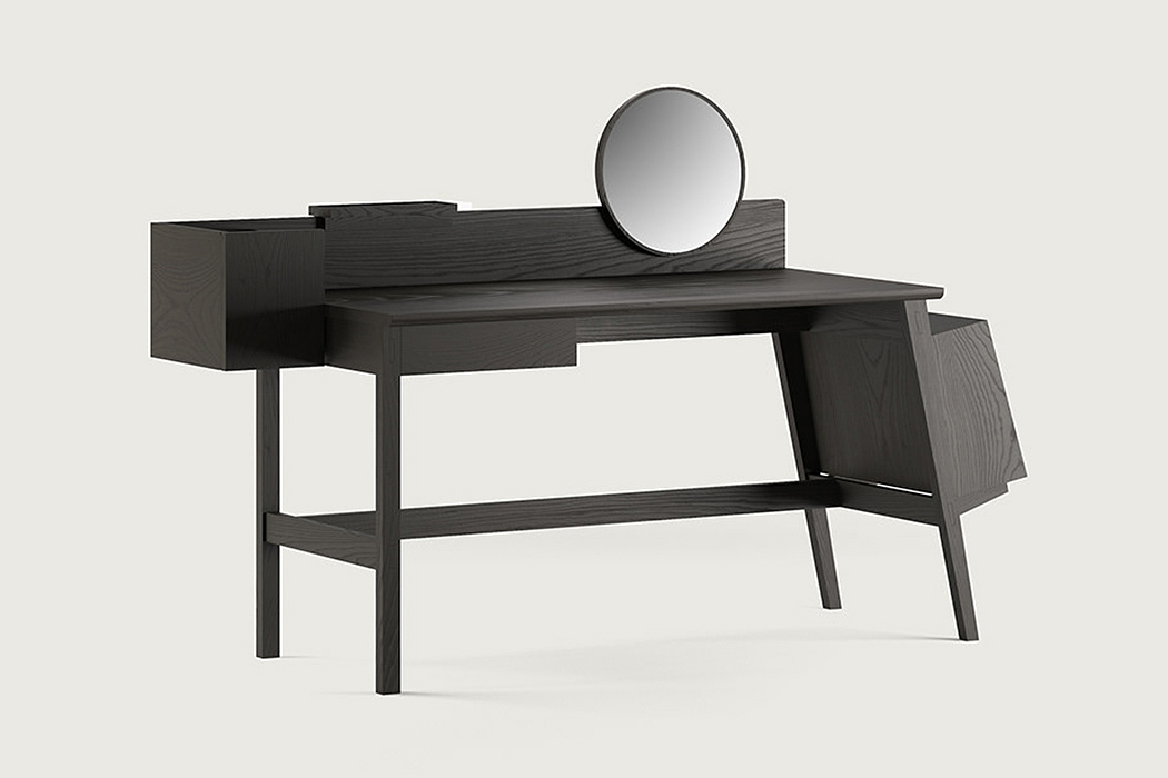 木制，办公桌，极简风格，