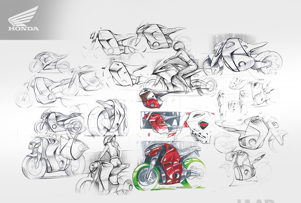 Honda，Hand drawn appreciation，Motorcycle design，Ladies，