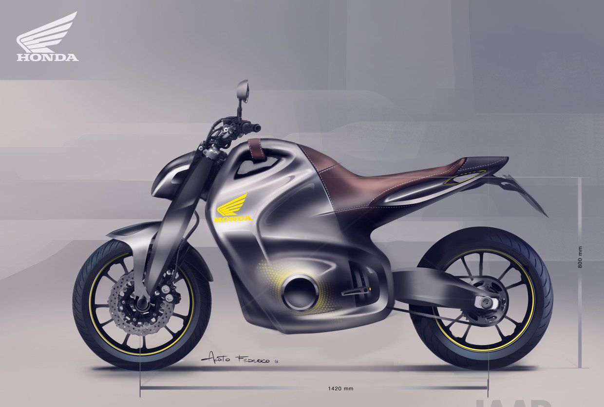 Honda，Hand drawn appreciation，Motorcycle design，Ladies，