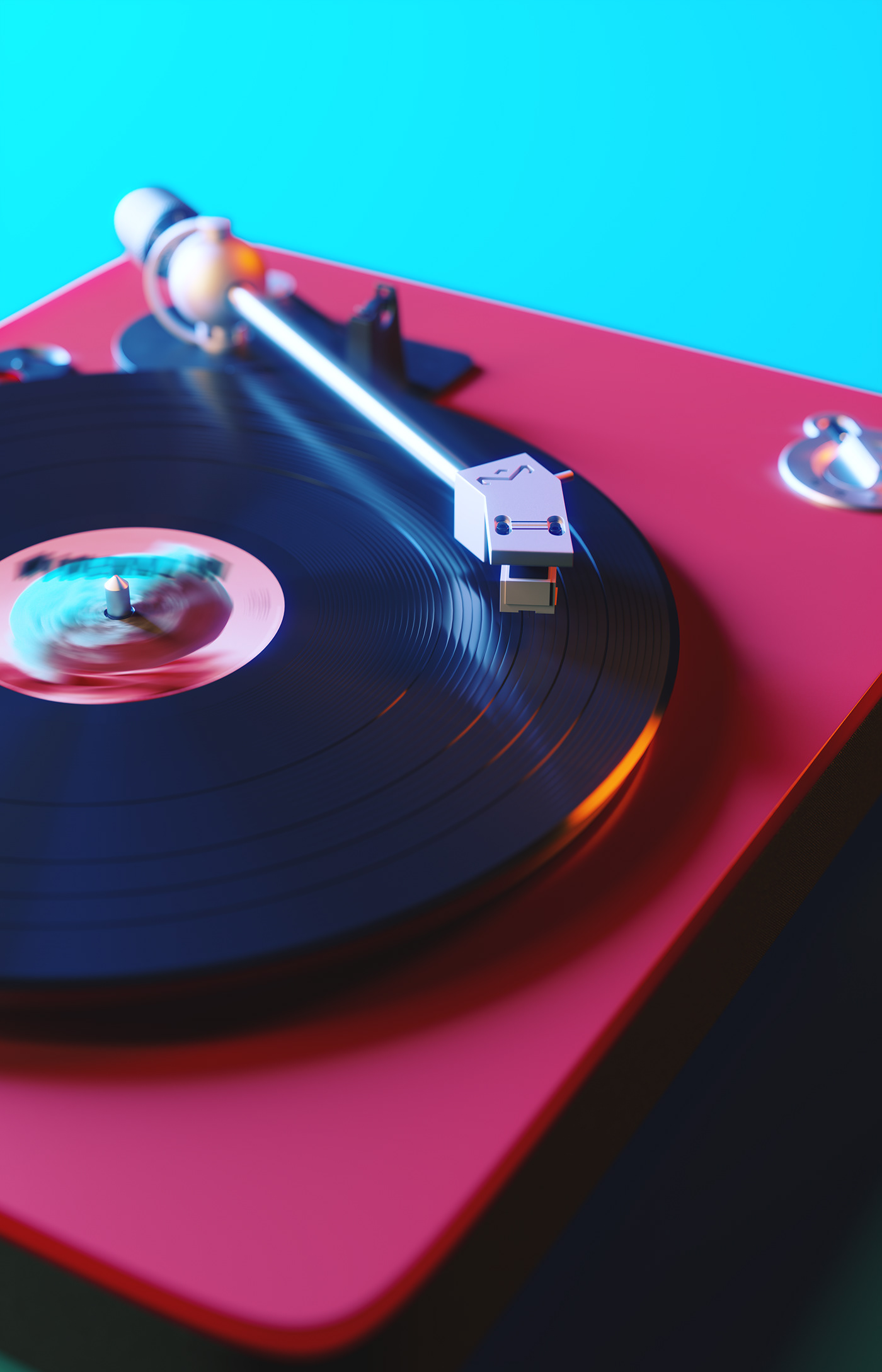 turntable，three-dimensional model，Vinyl record player，modeling，Render，c4d，