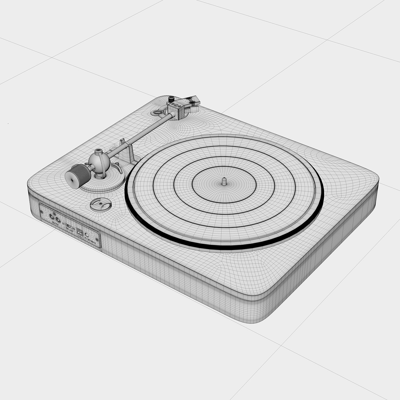 turntable，three-dimensional model，Vinyl record player，modeling，Render，c4d，