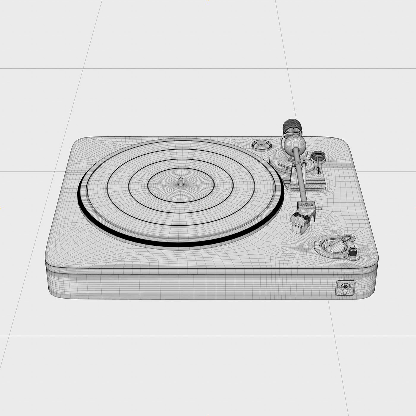 turntable，three-dimensional model，Vinyl record player，modeling，Render，c4d，