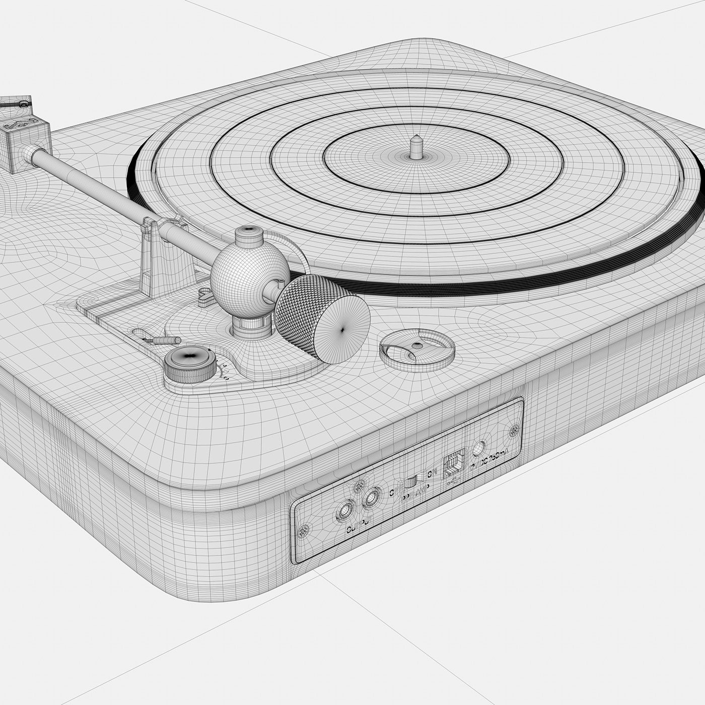 turntable，three-dimensional model，Vinyl record player，modeling，Render，c4d，
