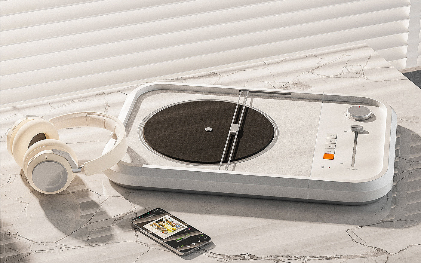 music，turntable，speaker，Render，