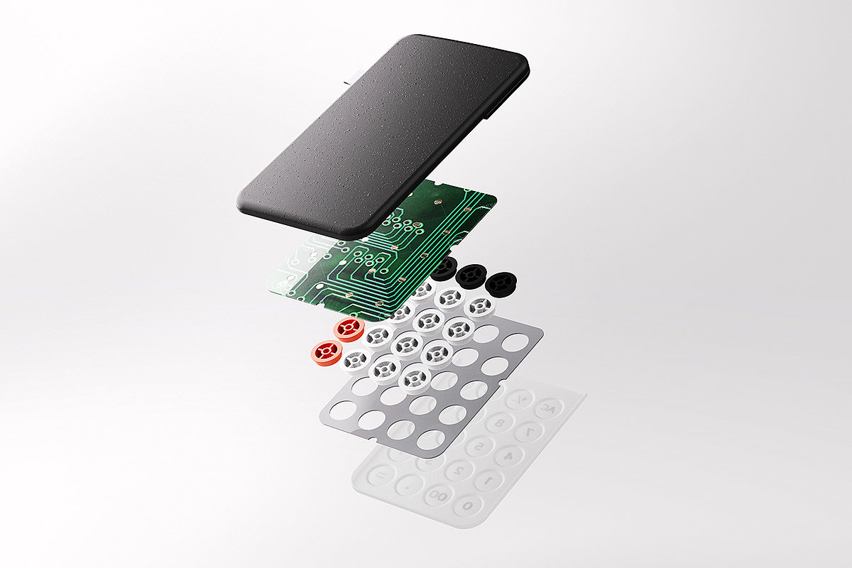 Calculator，Simplicity，black and white，silica gel，