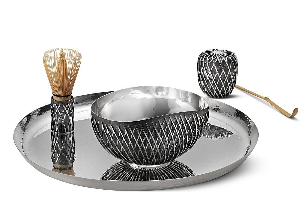 Japanese tea set，Kengo kuma，appreciate，Silver metal，Japanese design，