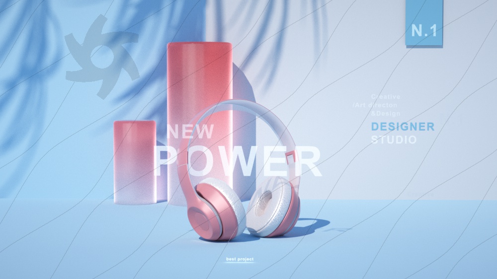 headset，Product drawing，c4d，Render，