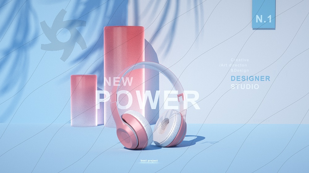 headset，Product drawing，c4d，Render，