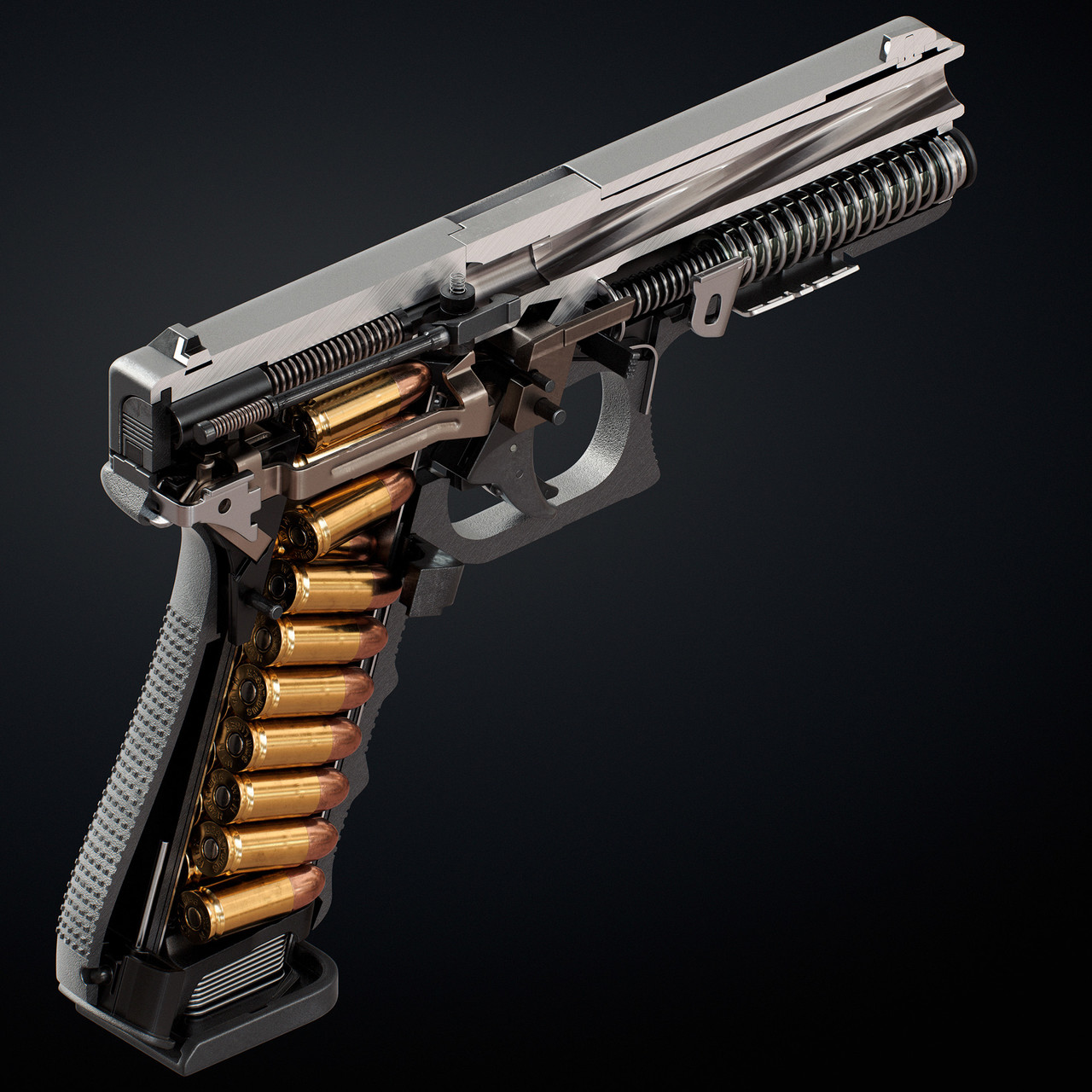 武器本是为了守护 3d枪支glock17 渲染设计 普象网