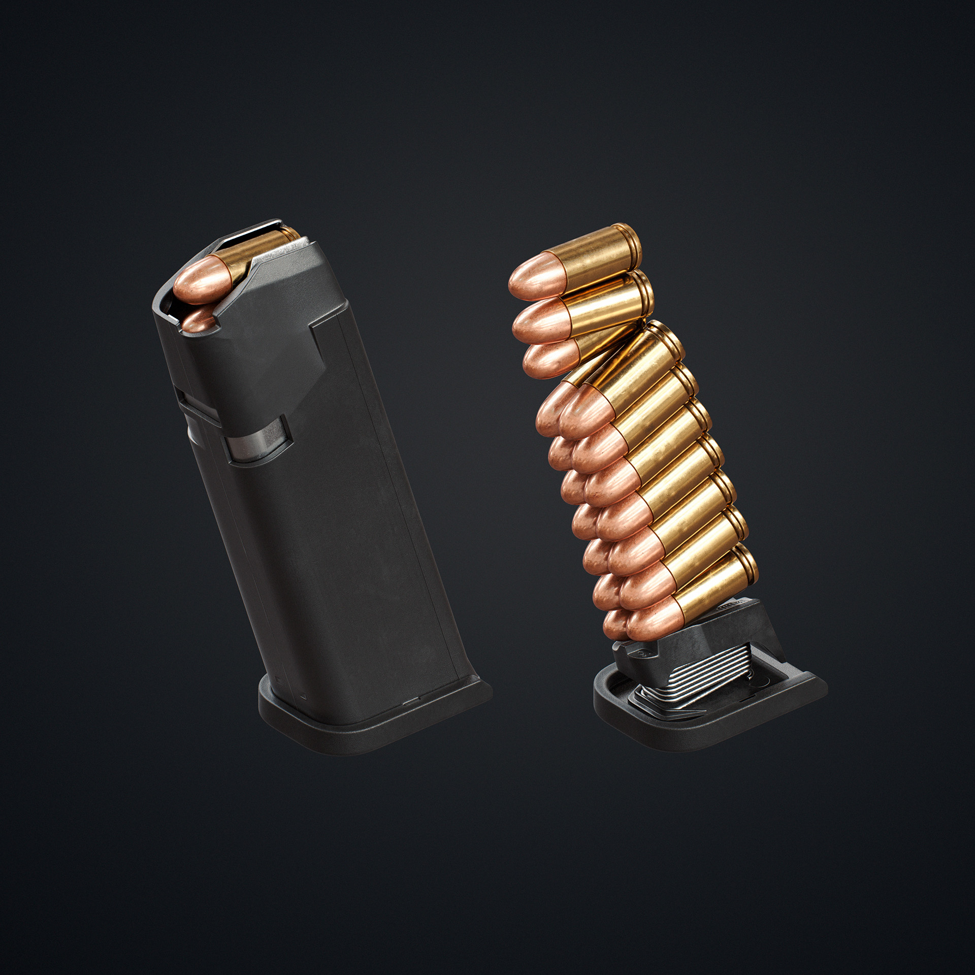 arms，military，3d，Pistol，Render，