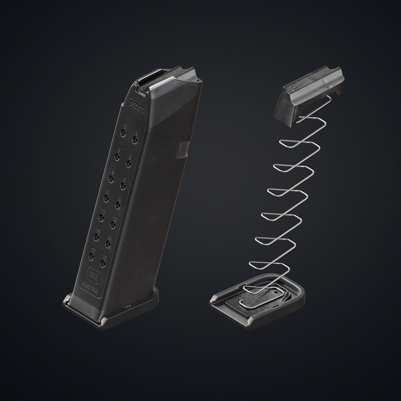 arms，military，3d，Pistol，Render，