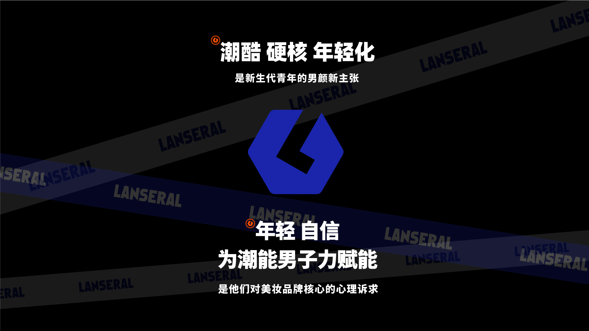 Brand design，Whole case design，VI design，Visual design，Men's beauty，Good simple geometry，Blue System，