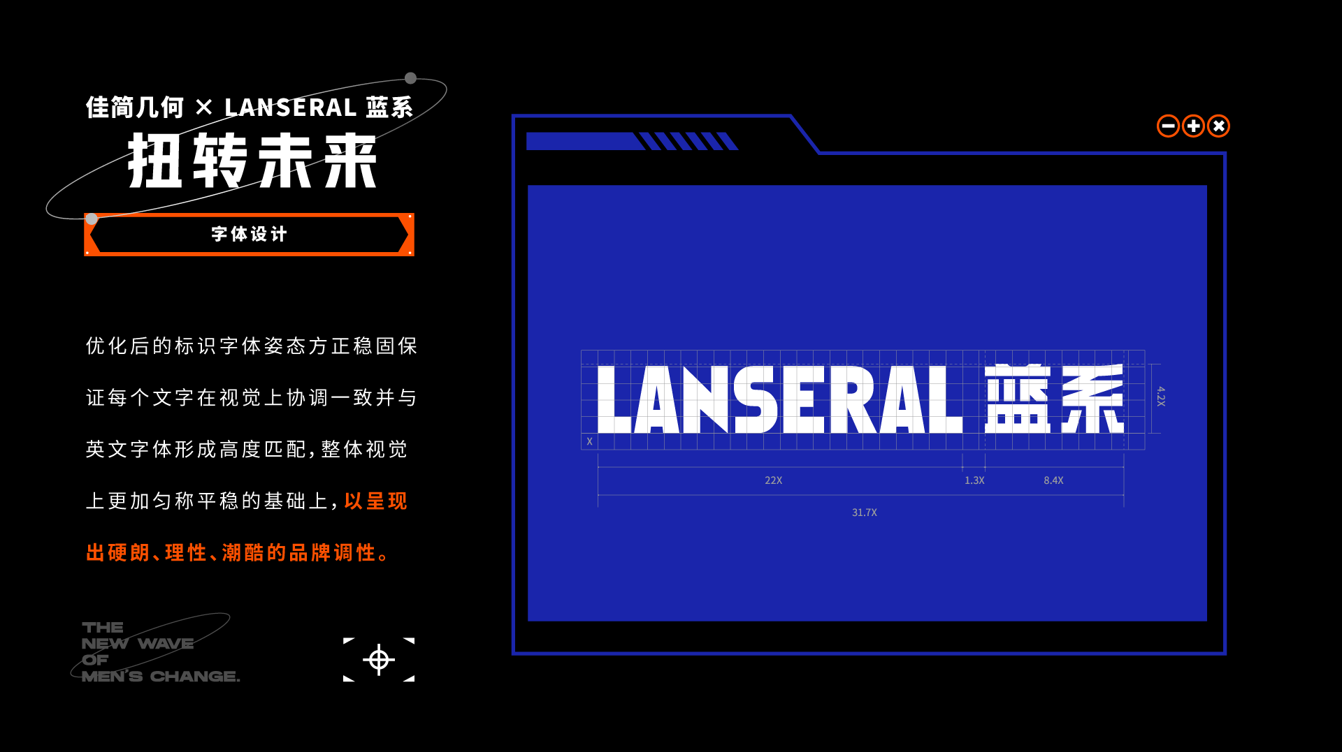 Brand design，Whole case design，VI design，Visual design，Men's beauty，Good simple geometry，Blue System，