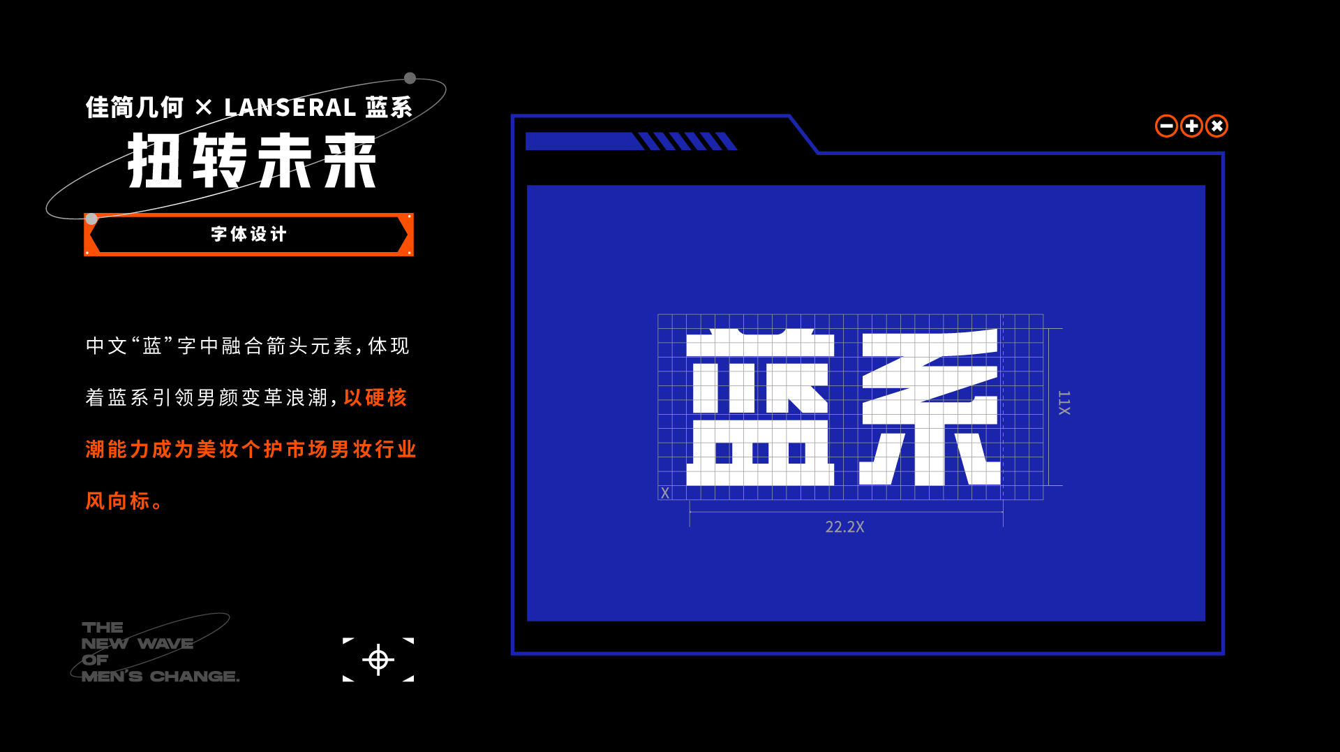 Brand design，Whole case design，VI design，Visual design，Men's beauty，Good simple geometry，Blue System，