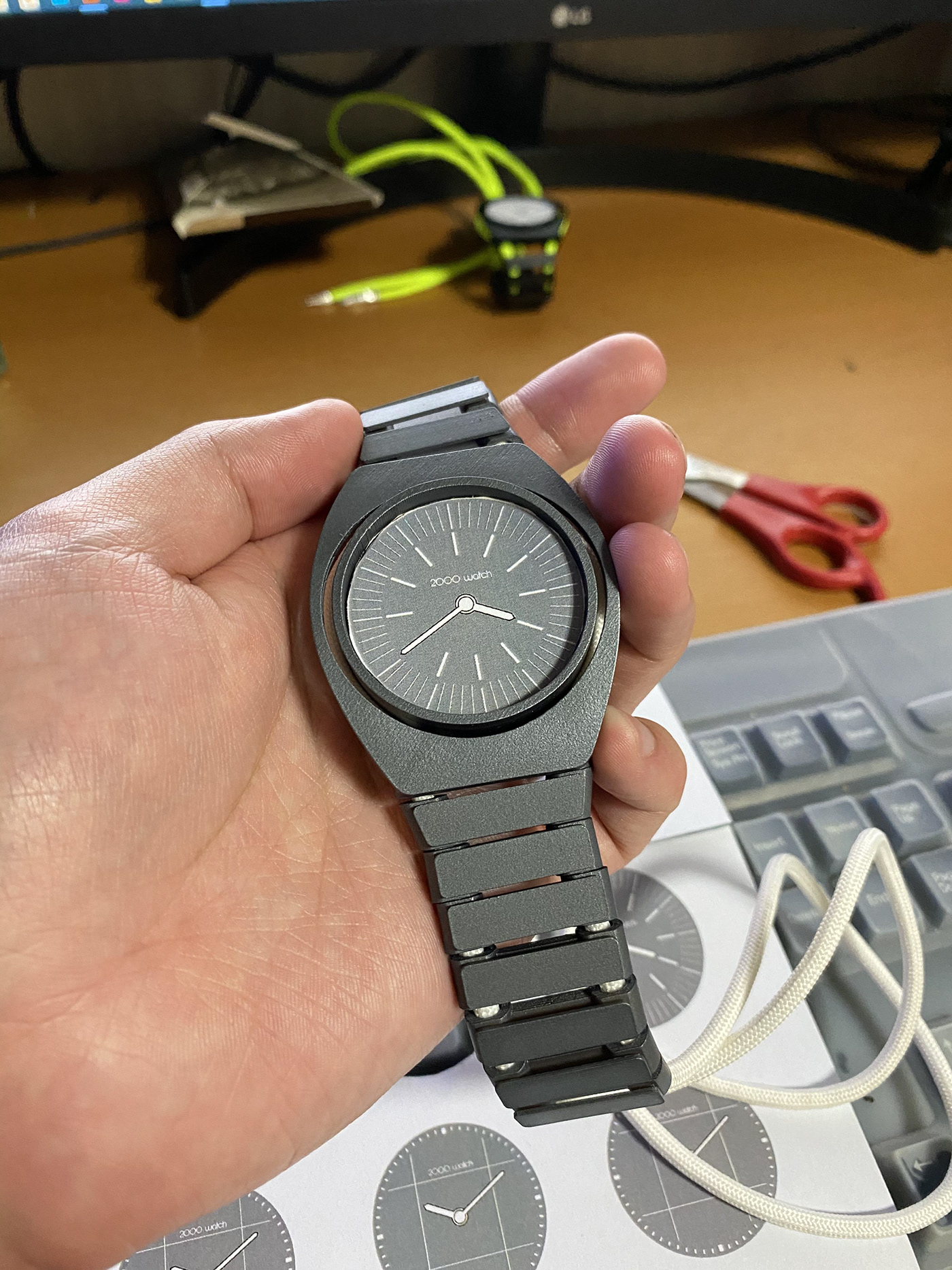 Wrist watch，intelligence，3D printing，black，