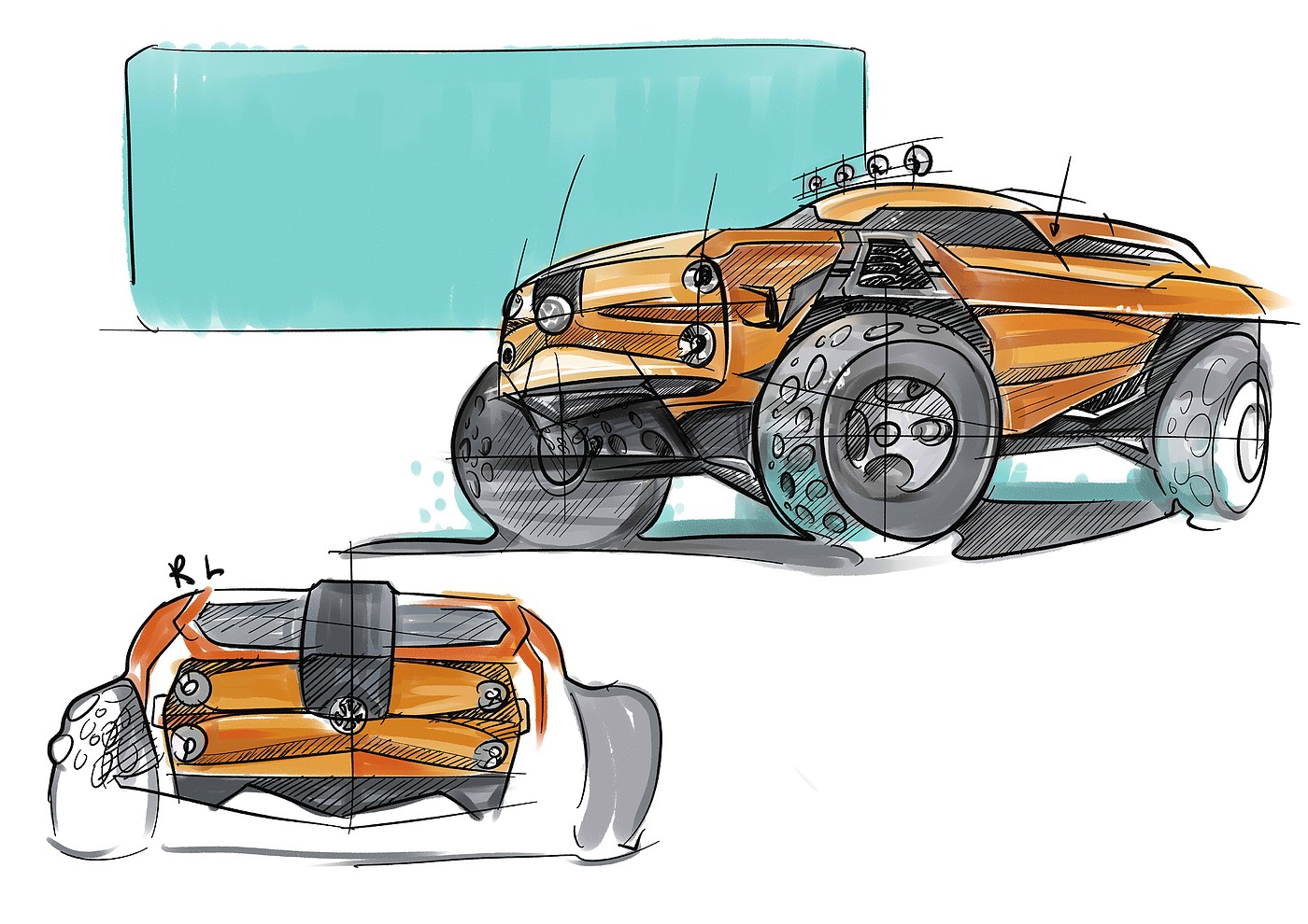 Ubee ，Hand drawn，product design，automobile，Line，sai ，