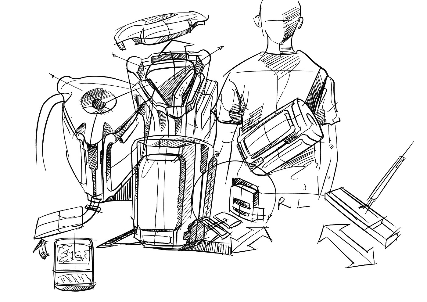 Ubee ，Hand drawn，product design，automobile，Line，sai ，