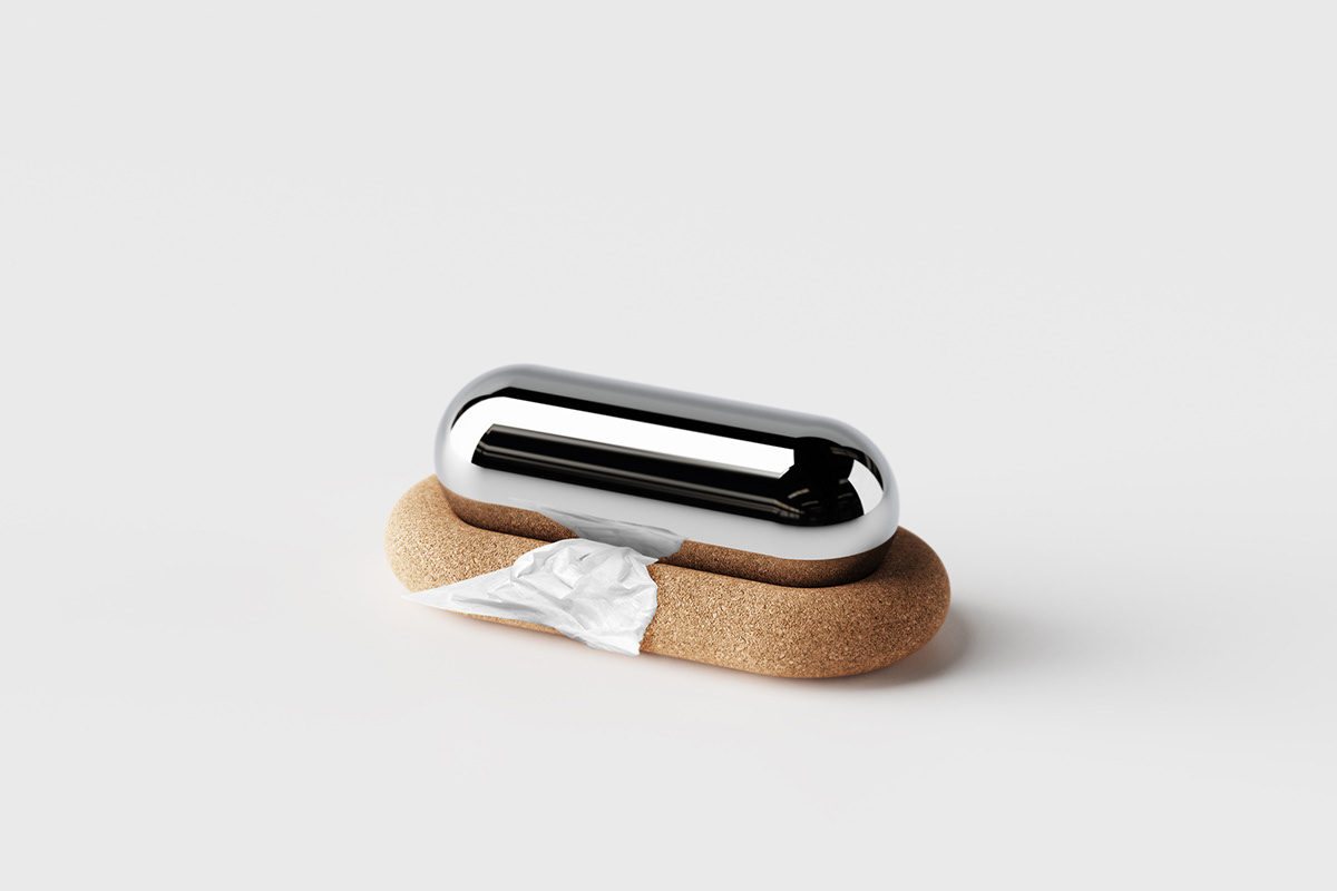 paper extraction box，doughnut，stainless steel，cork，practical，