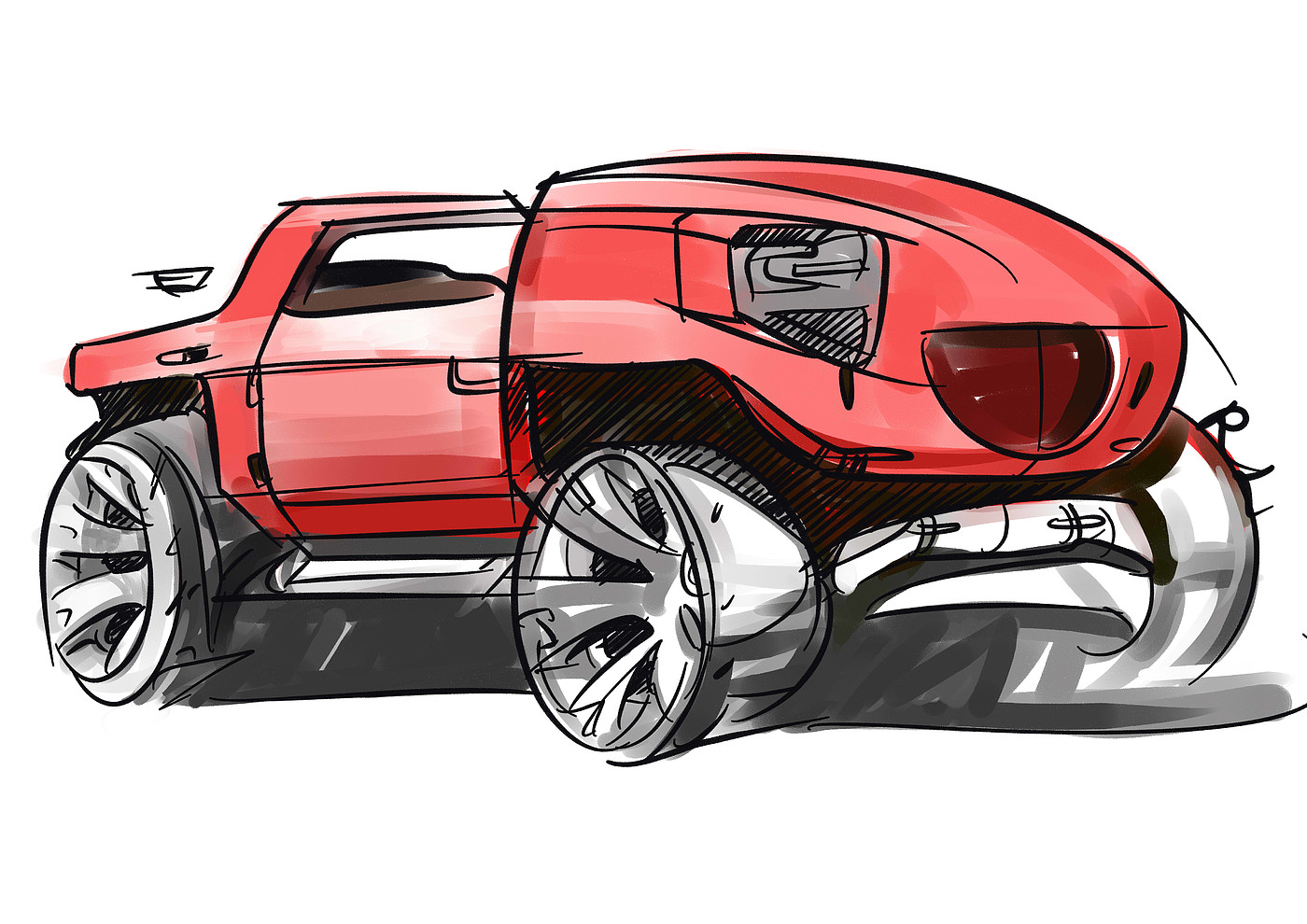 Ubee ，Hand drawn，product design，automobile，Line，sai ，