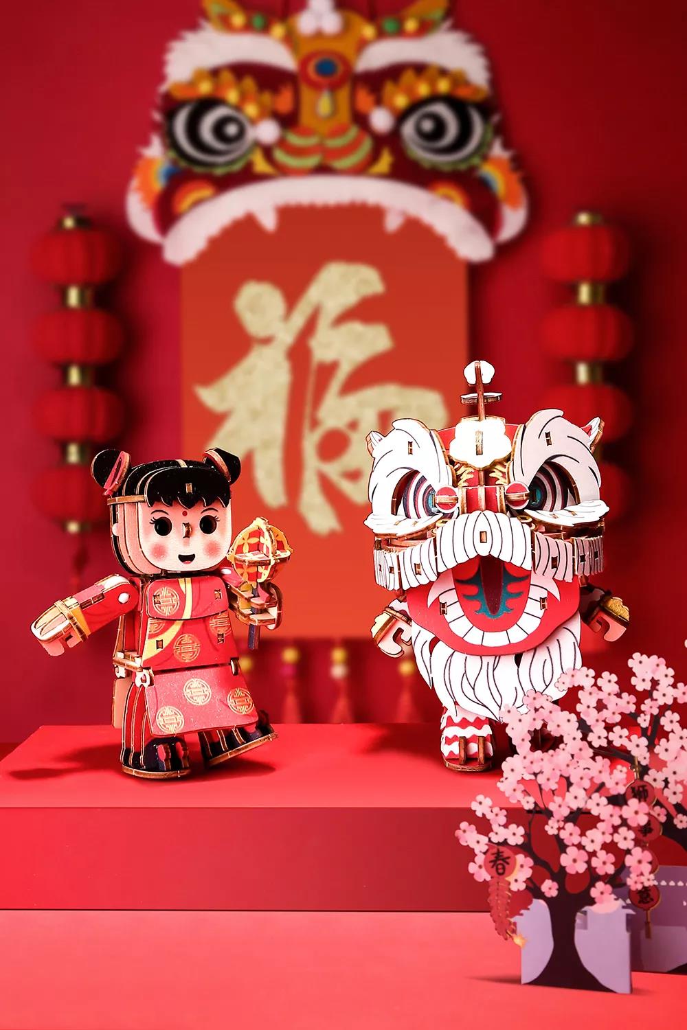 Toys，Wooden Puzzle，gift，Toys，Lion Dance，Wooden Puzzle，gift，Lion Dance，