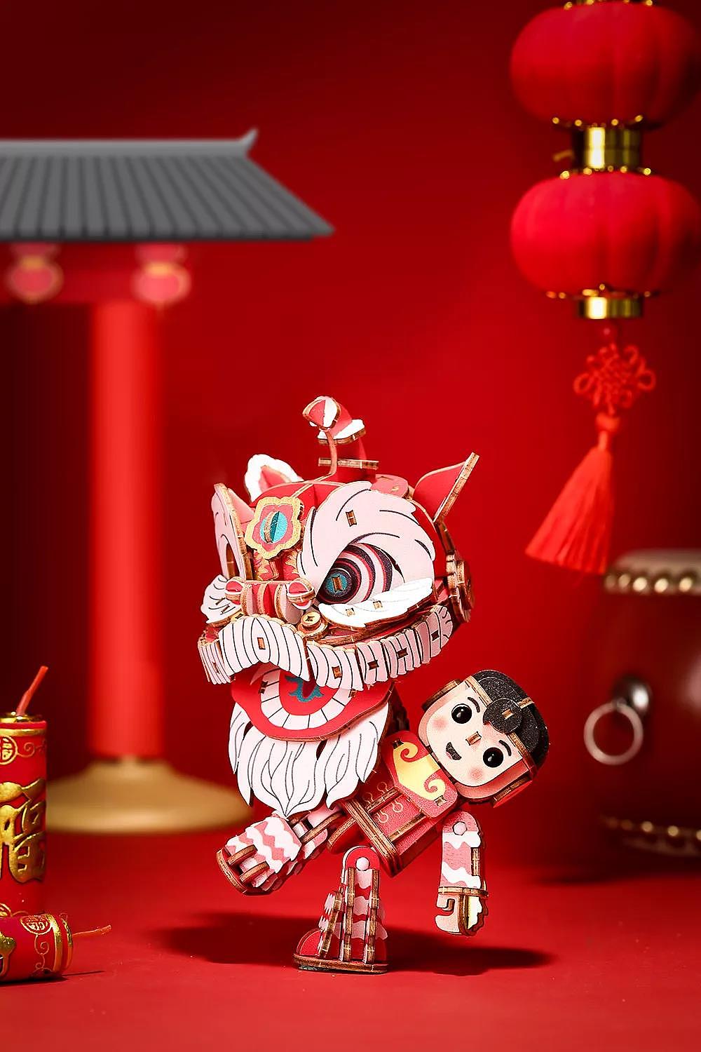 Toys，Wooden Puzzle，gift，Toys，Lion Dance，Wooden Puzzle，gift，Lion Dance，