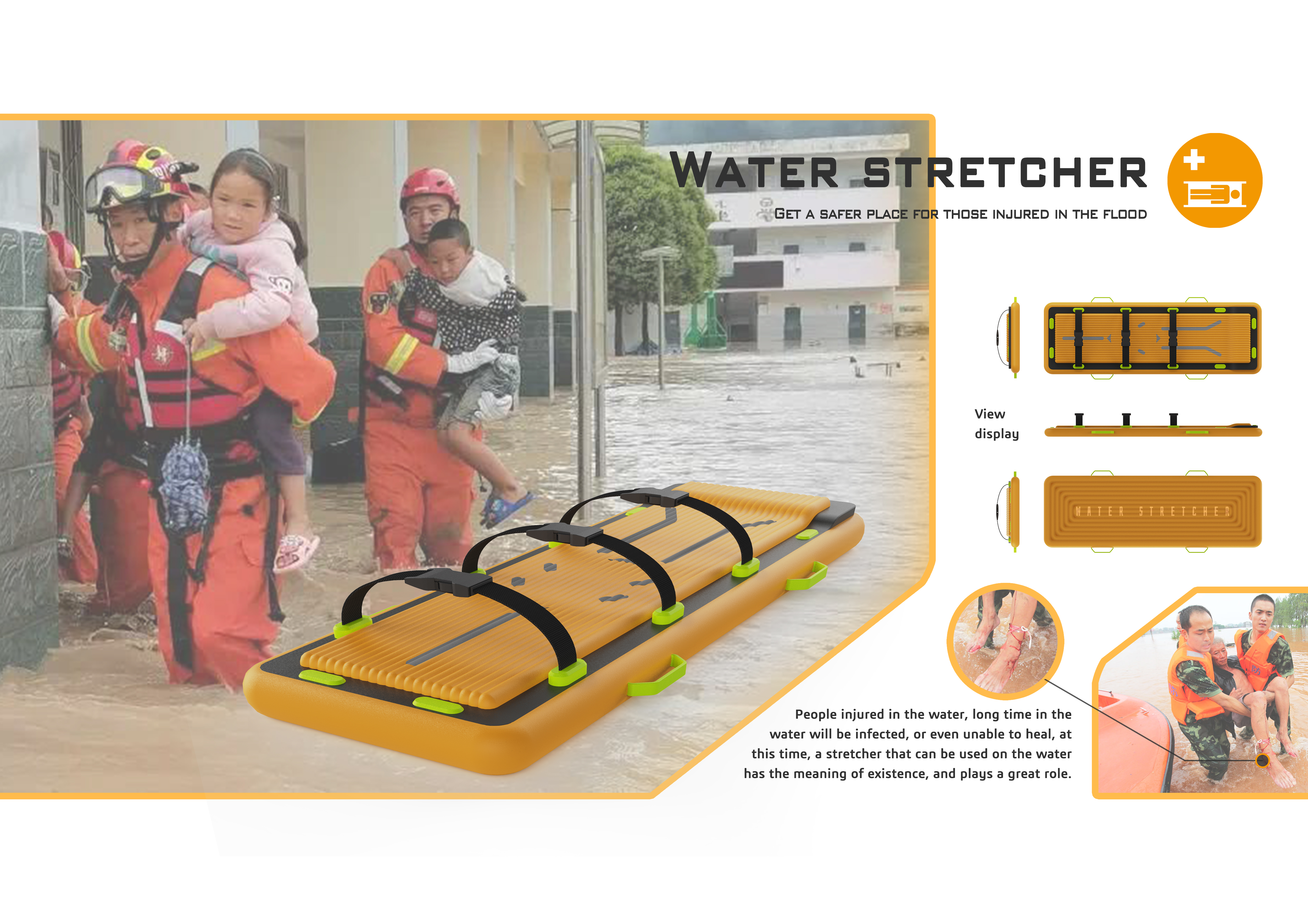 stretcher，flood，rescue，