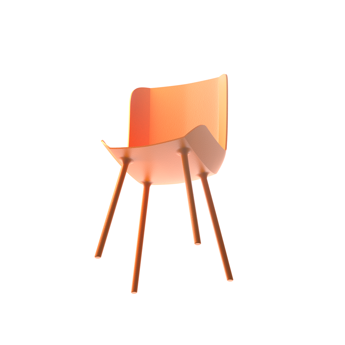 chair，orange，Simplicity，