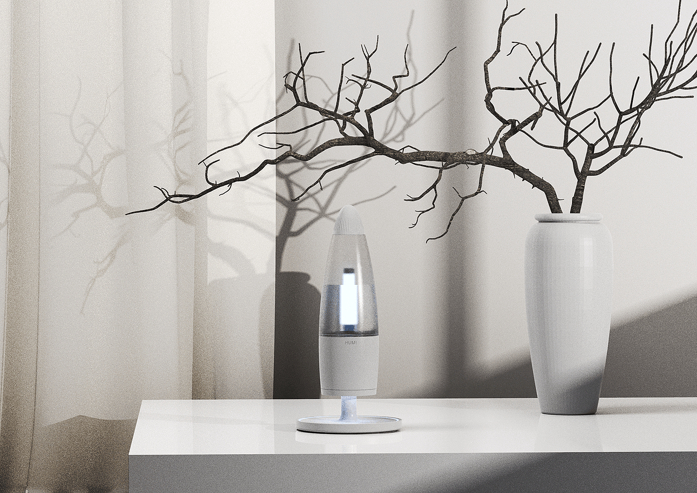 Humidifier，spacecraft，reverse geometry ，light，visualization，