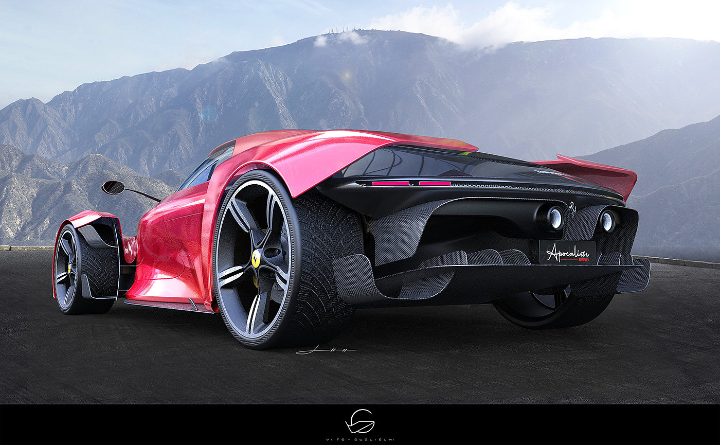 Ferrari，Sports car，gules，Render，
