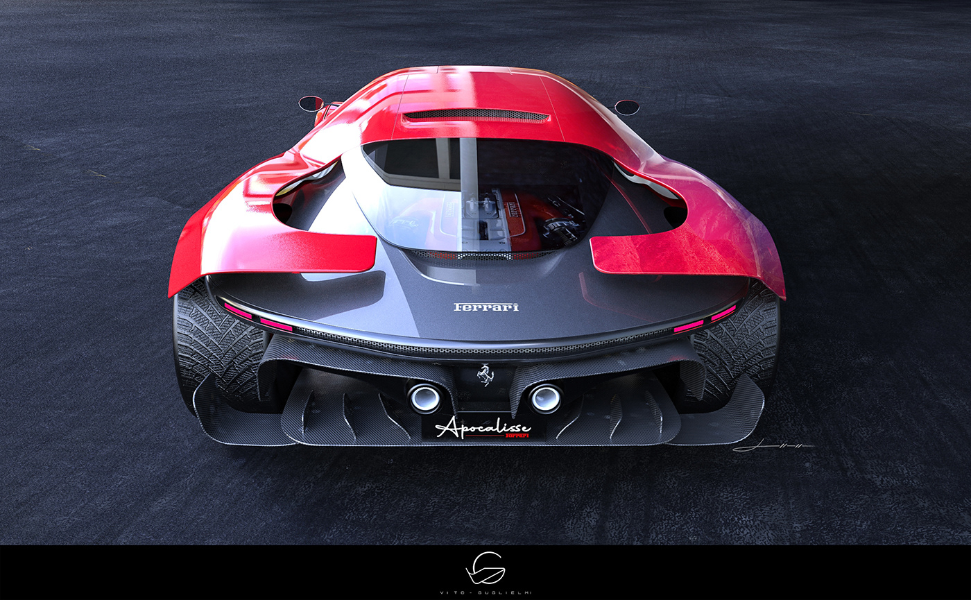 Ferrari，Sports car，gules，Render，