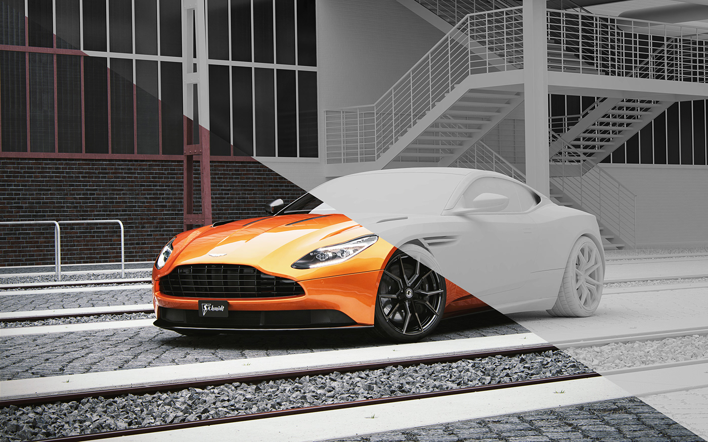 Sports car，orange，cgi，Aston Martin，Photography，